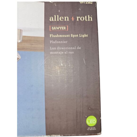 Allen Roth Flush Mount Spotlight  Open Box Brushed Nickel Frosted Shade - Picture 2 of 4